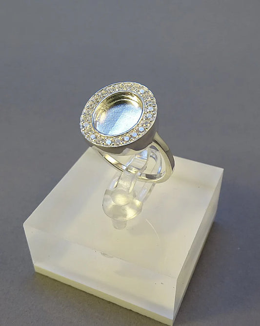 Large Circle Ring with CZ Surround