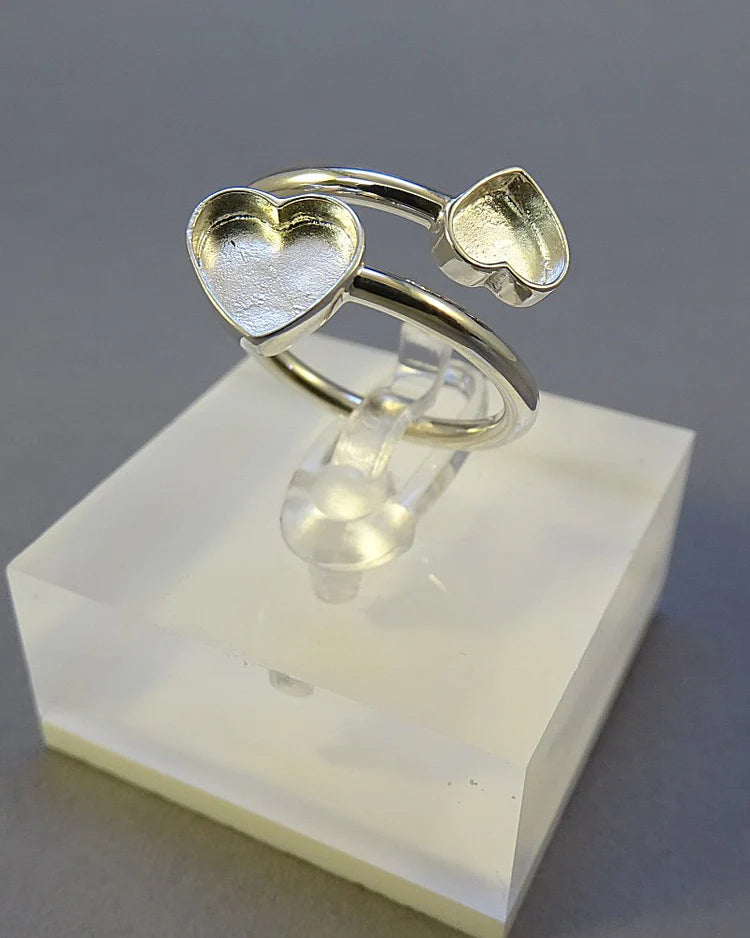Double Heart Adjustable Ring