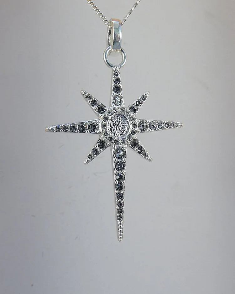 8 Point Star Pendant with CZ stones