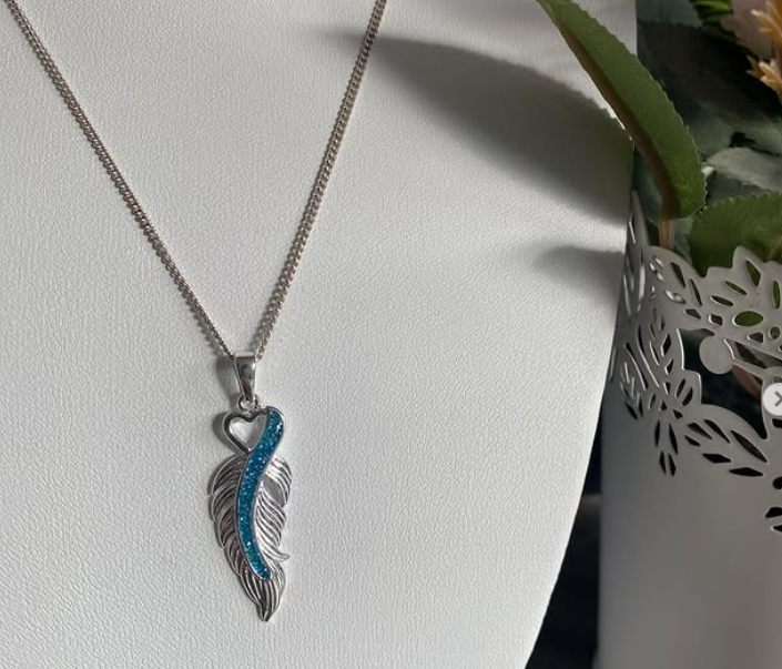 Feather Pendant with Chain
