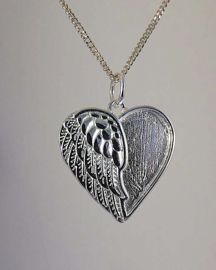 Half Feather Heart Pendant