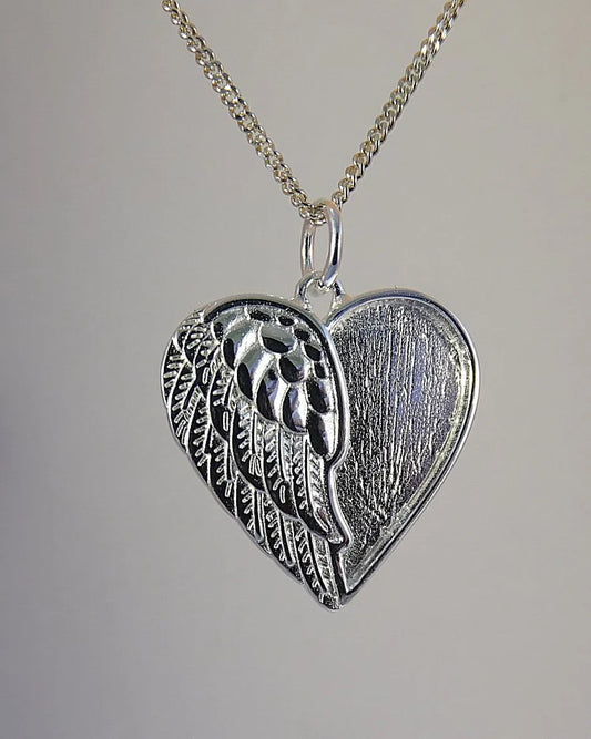 Half Feather Heart Pendant