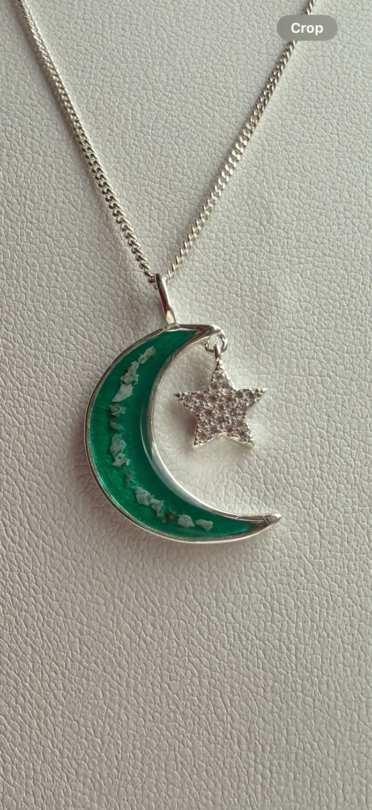 Galaxy Moon and Star Pendant