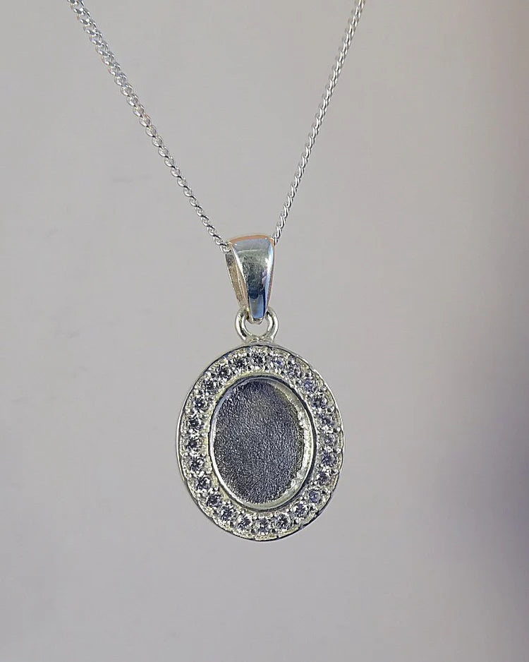 Oval Pendant with CZ surround