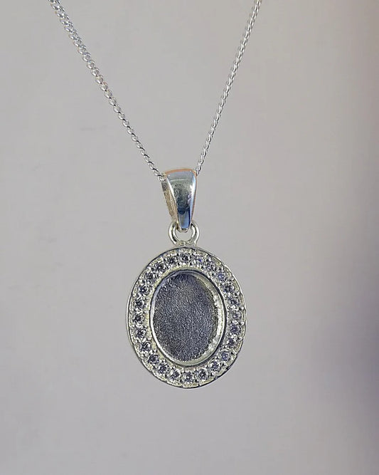 Oval Pendant with CZ surround