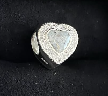 Heart Design Charm with CZ stones