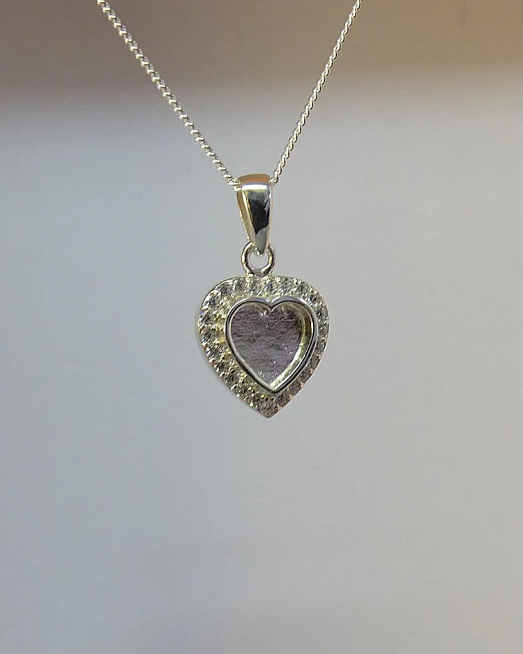 Small Heart Pendant with CZ Stones