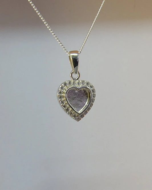Small Heart Pendant with CZ Stones