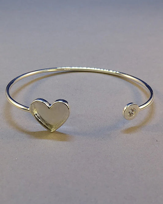 Open Single Heart Bangle