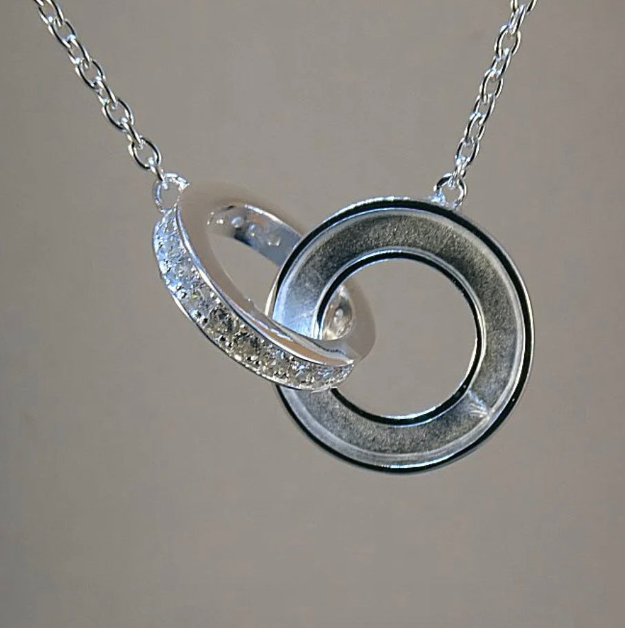 Double Disc Pendant with CZ stones