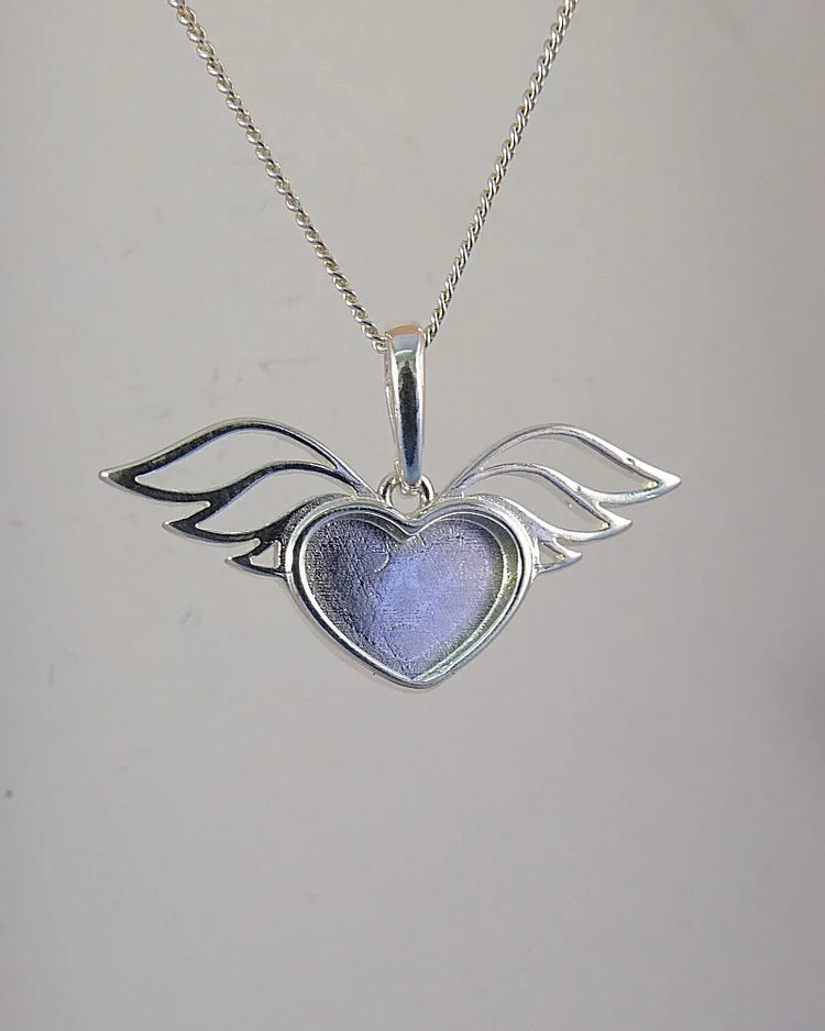 Flying Heart Angel Wings Pendant